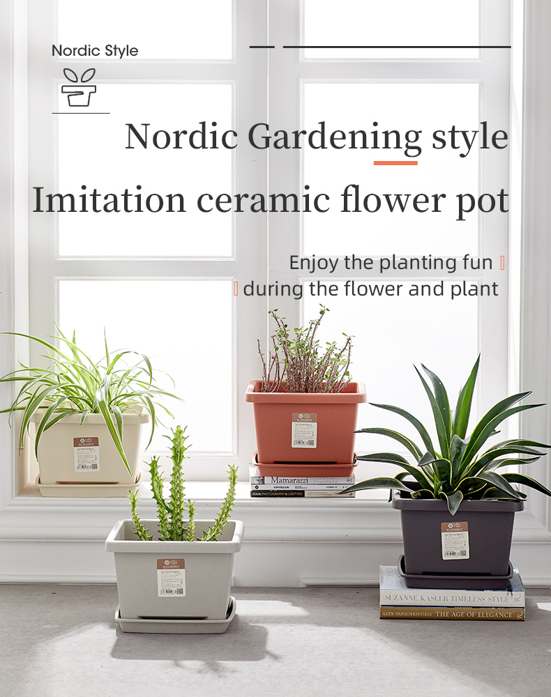 Nordic Plastic Square Flower Pot