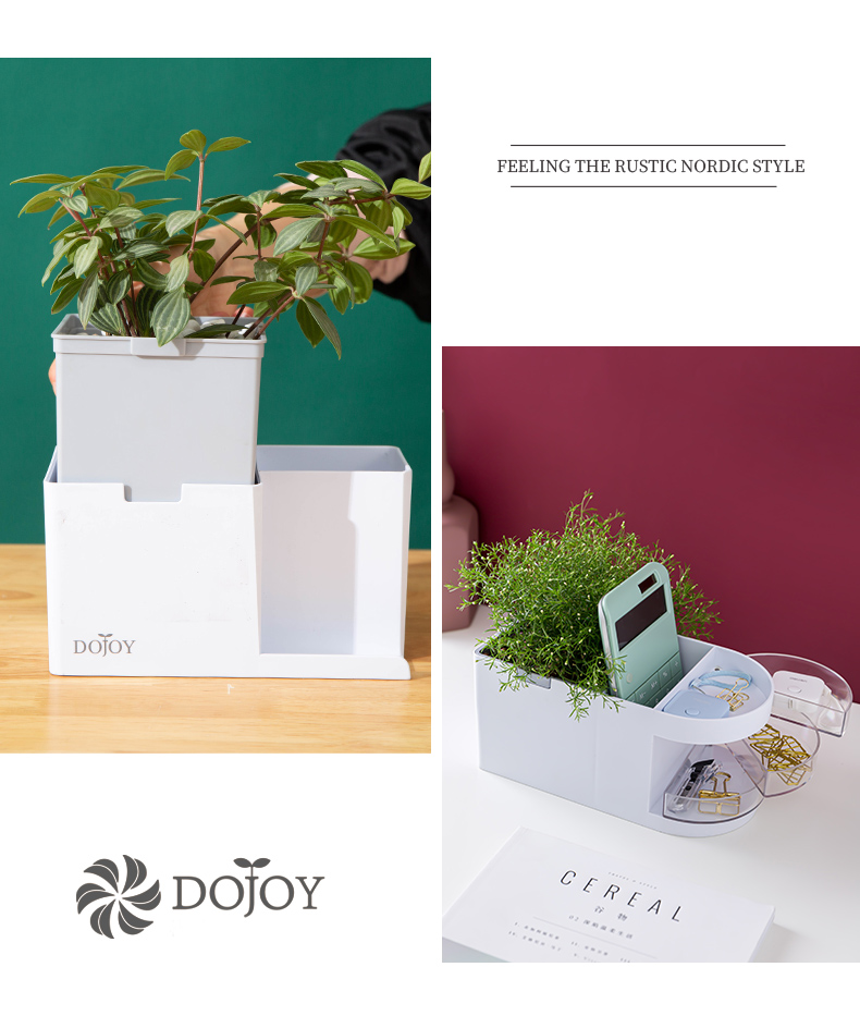 Office newest pencil holder drawer type desk organizer plant pot