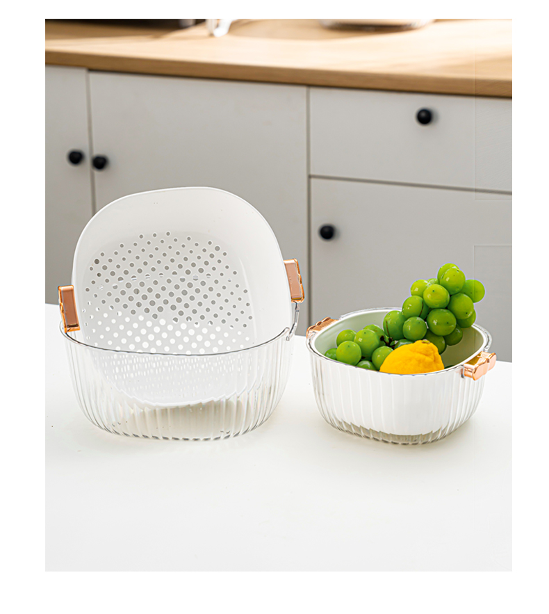 Food Grade Material Multi Functional Double Layer Drainage Basket