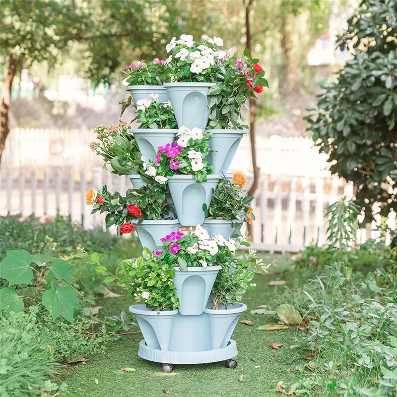 Vertical garden stackable hydroponic pots for plants